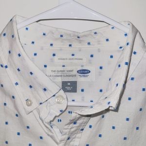 Very soft white with blue pattern